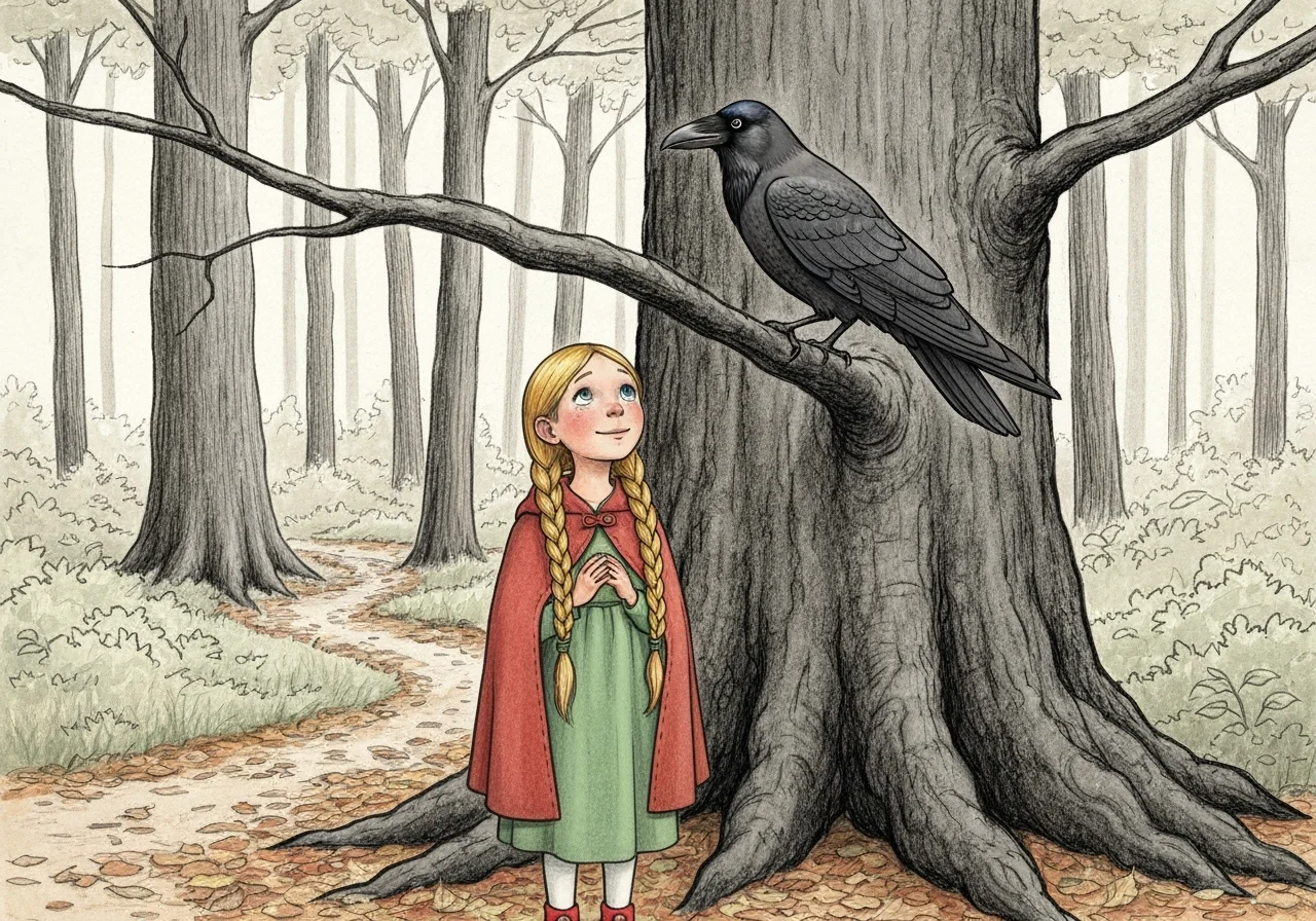 Illustration for: The Crow's Helpful Clue