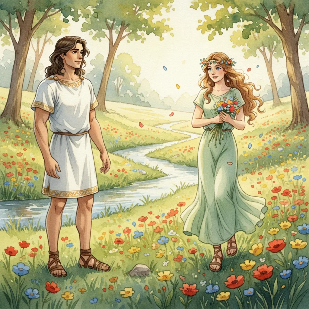 Illustration for: Eurydice in the Meadow