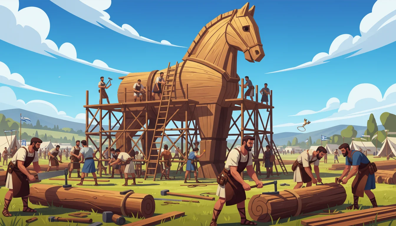 Illustration for: Building the Giant Horse