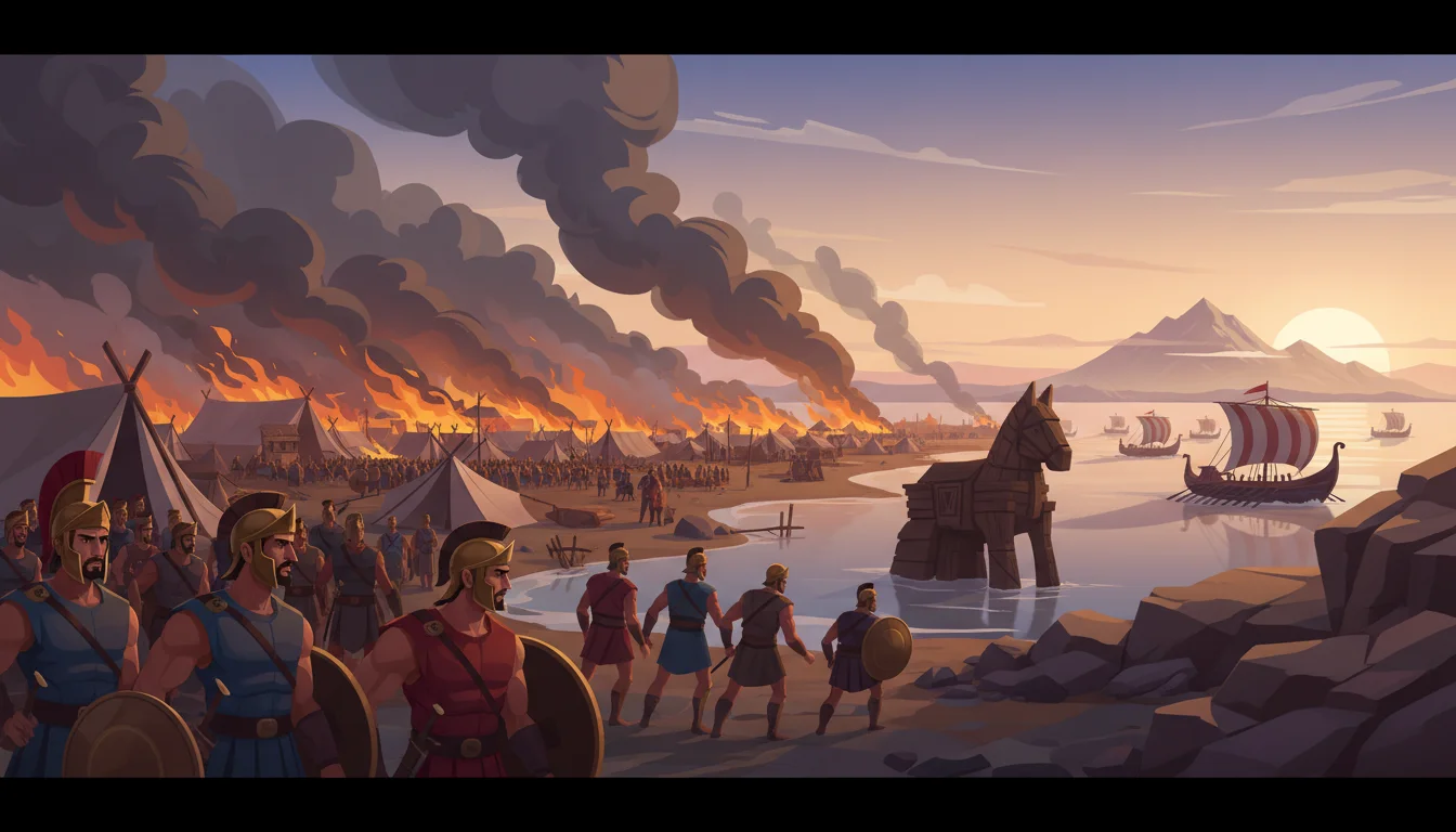 Illustration for: The Greeks Feign Retreat