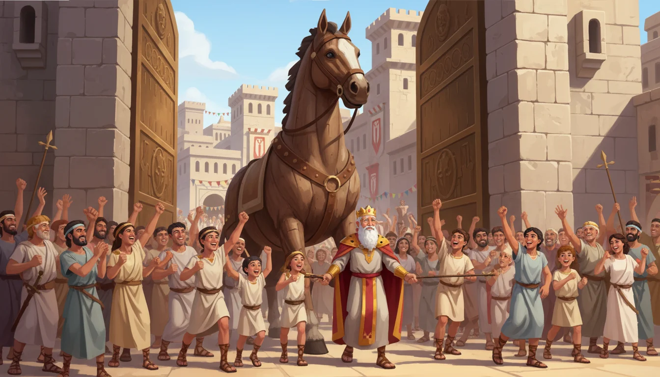 Illustration for: Troy Welcomes the Gift