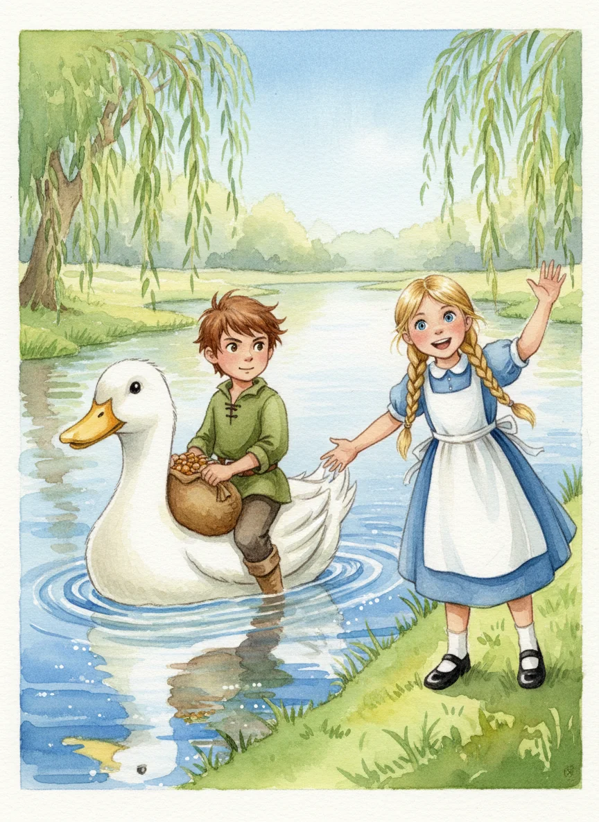 Illustration for: The Helpful Duck