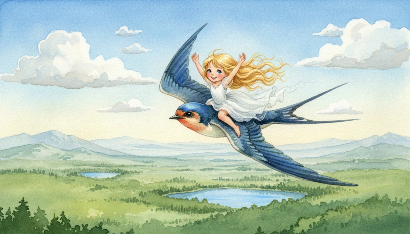 Illustration for: The Flight with the Swallow