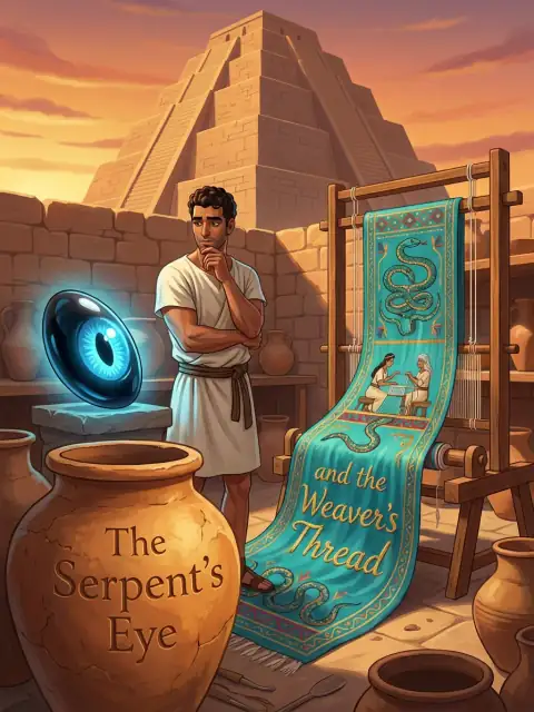 The Serpent's Eye and the Weaver's Thread kids picture book cover