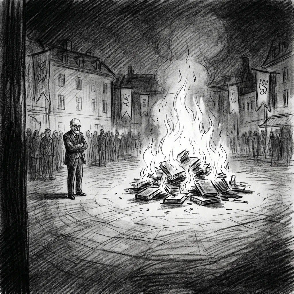 Illustration for: The Burning of the Books
