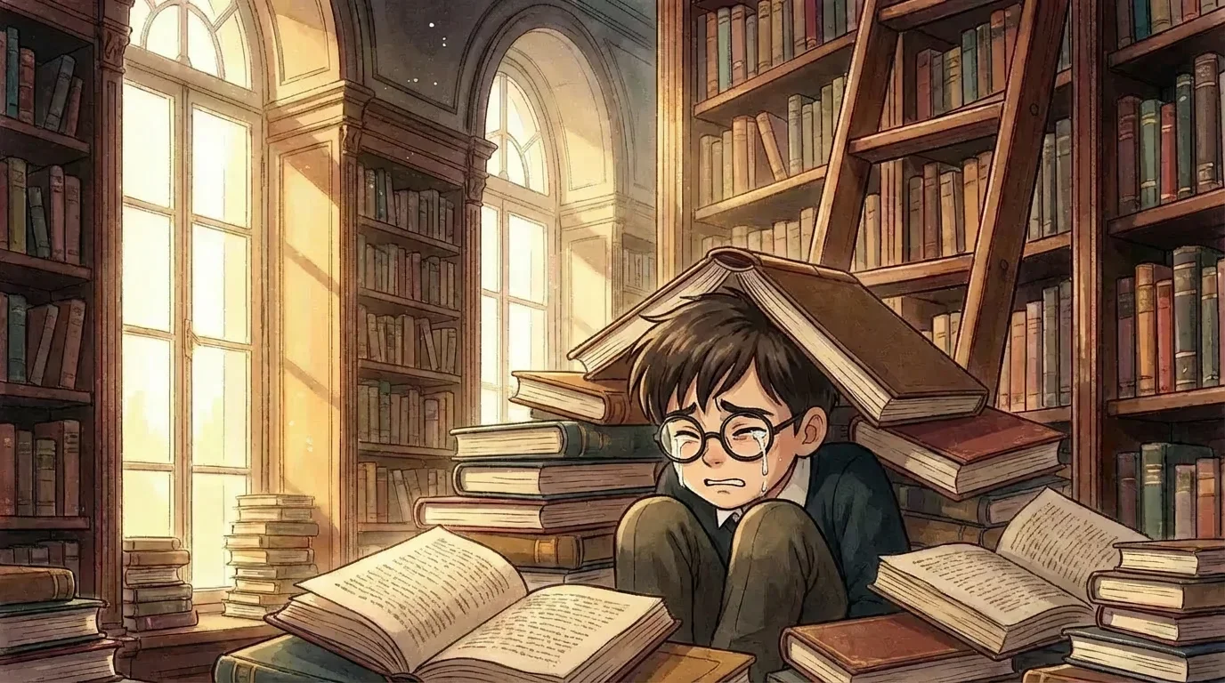Illustration for: The Boy in the Library