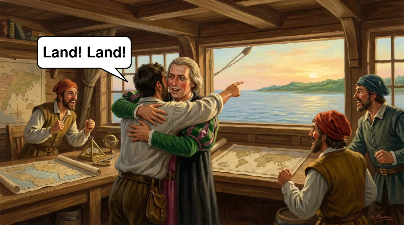 Illustration for: Land! Land!