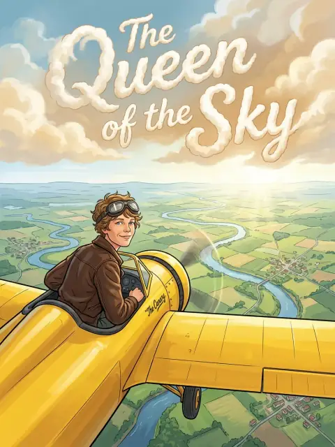 The Queen of the Sky: Amelia Earhart kids picture book cover