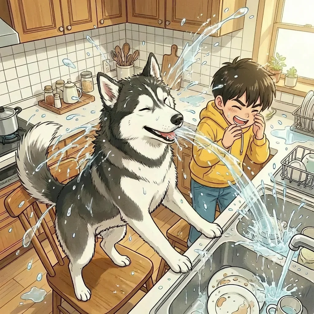 Illustration for: 水花四溅