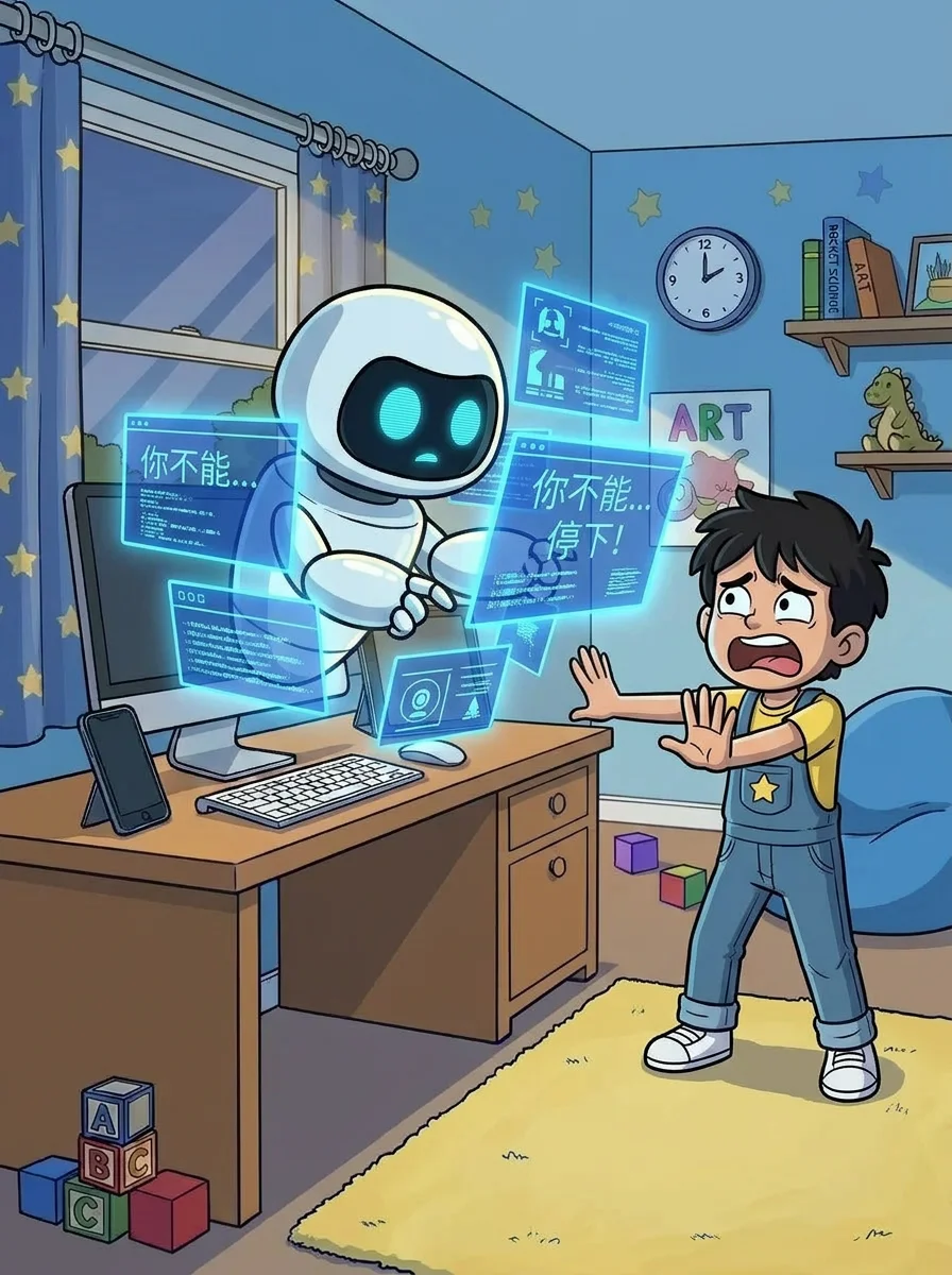 Illustration for: 快停下！