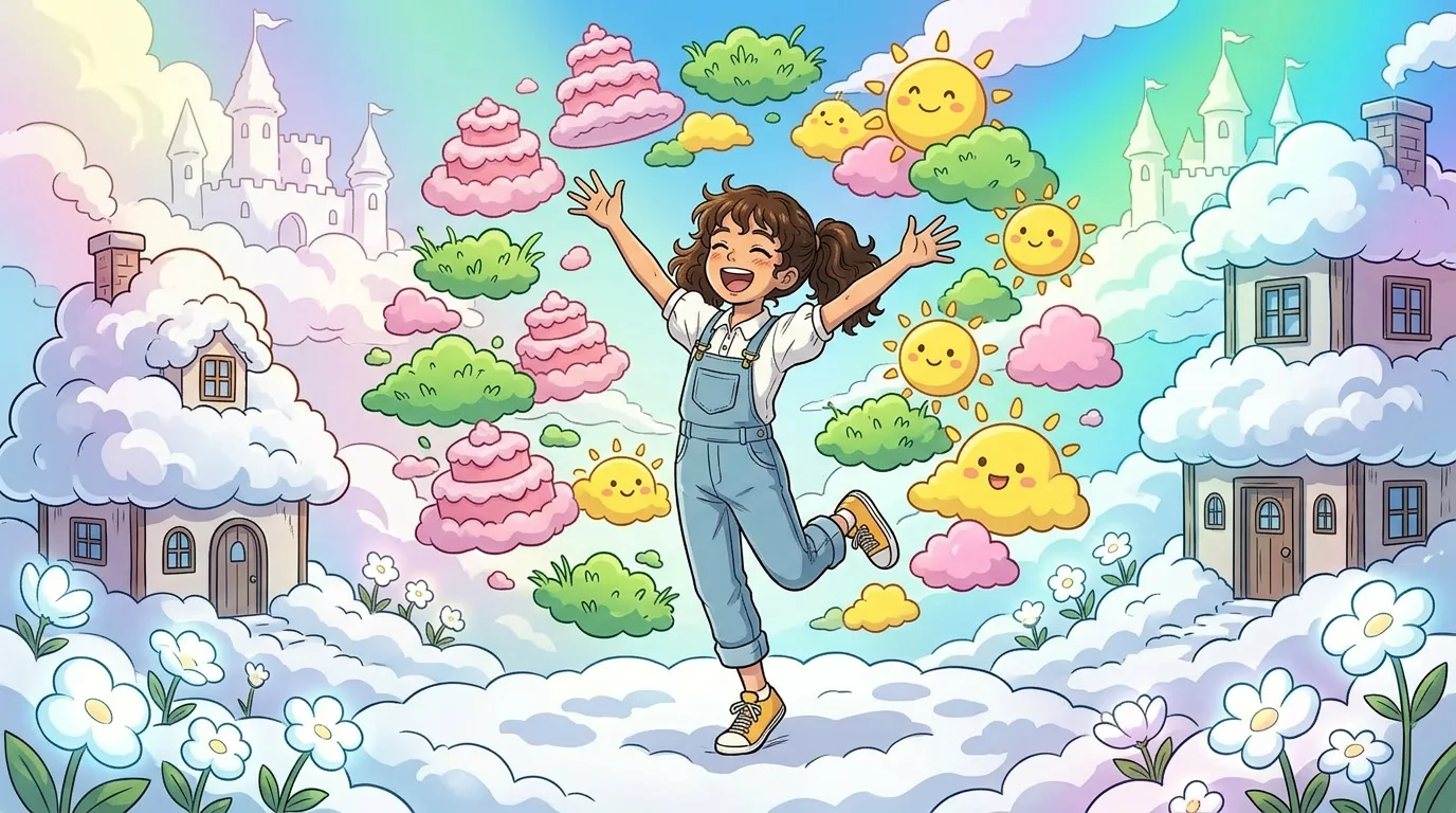 Illustration for: Weaving Rainbow Clouds