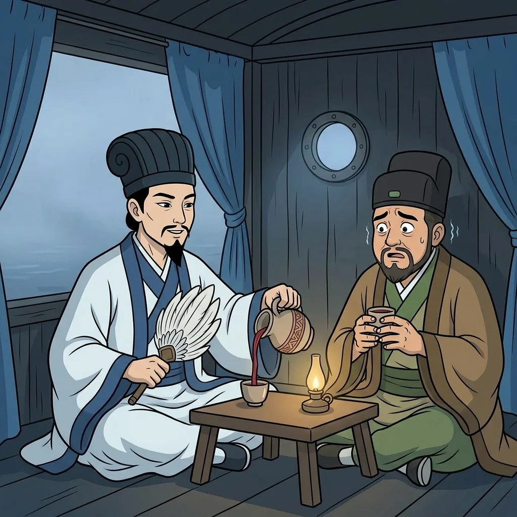 Illustration for: 船中对饮