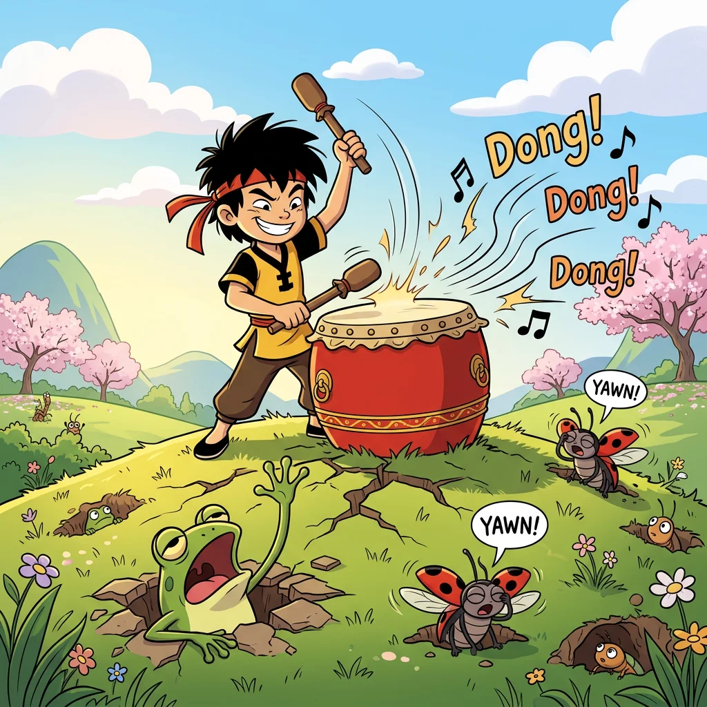 Illustration for: 惊蛰小子敲大鼓