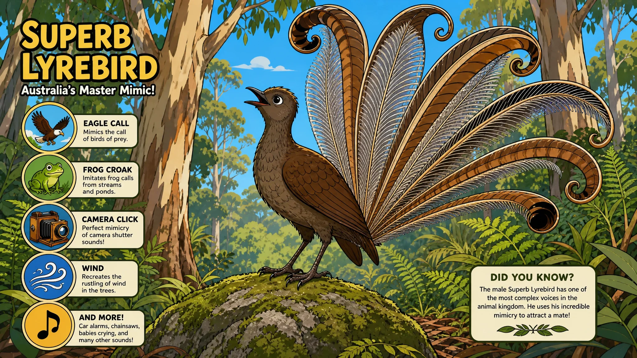 Illustration for: The Superb Lyrebird