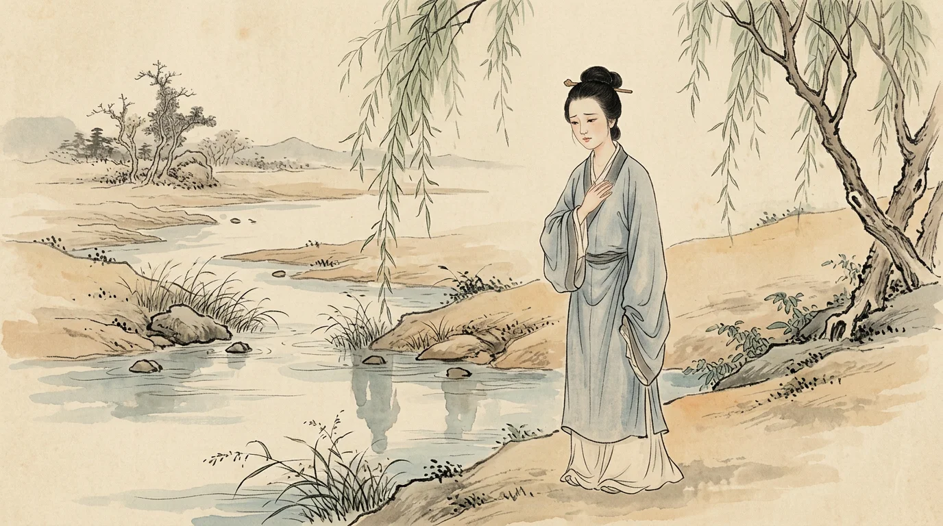 Illustration for: 西施病心而颦