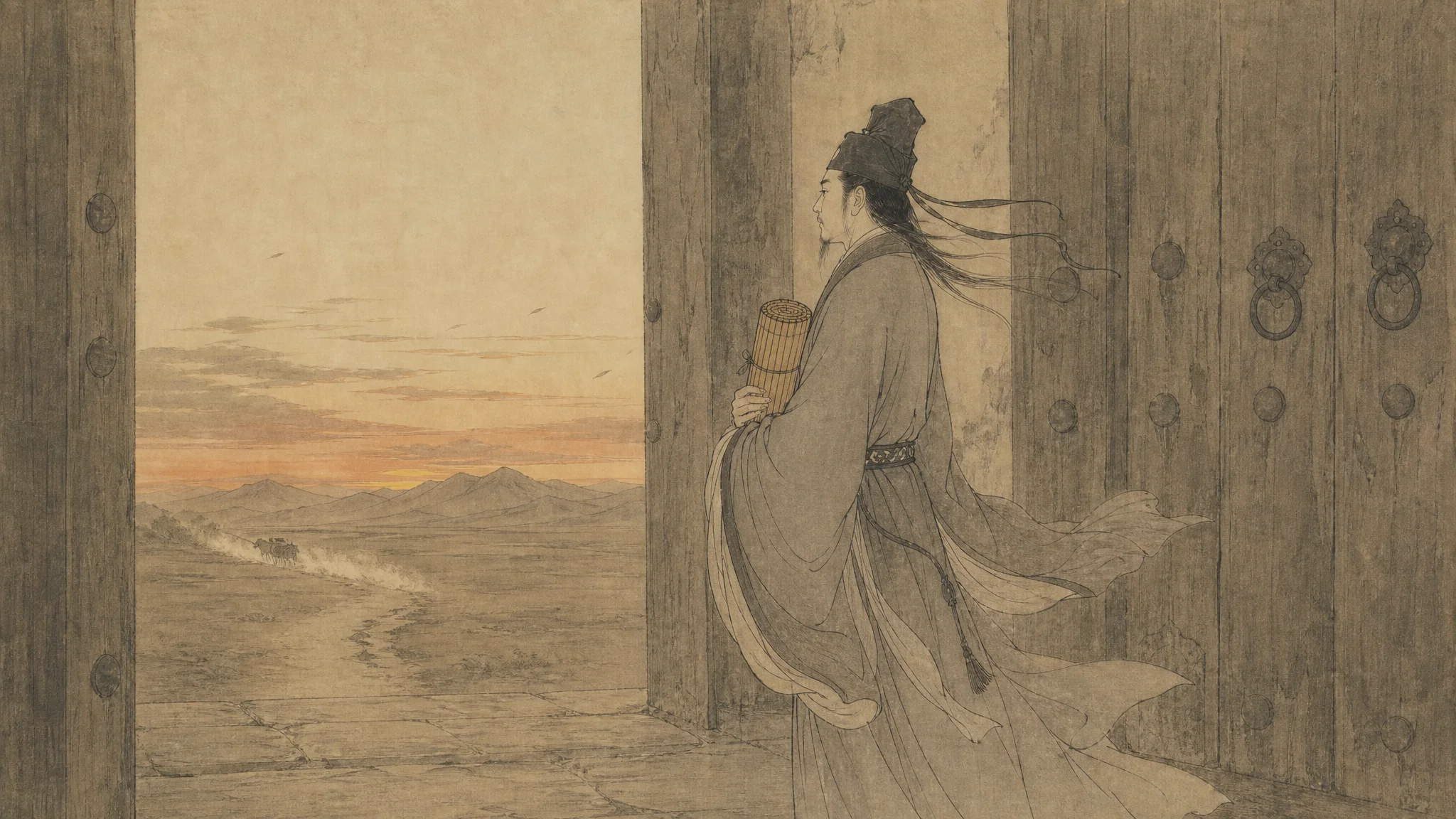 Illustration for: 风中的竹简