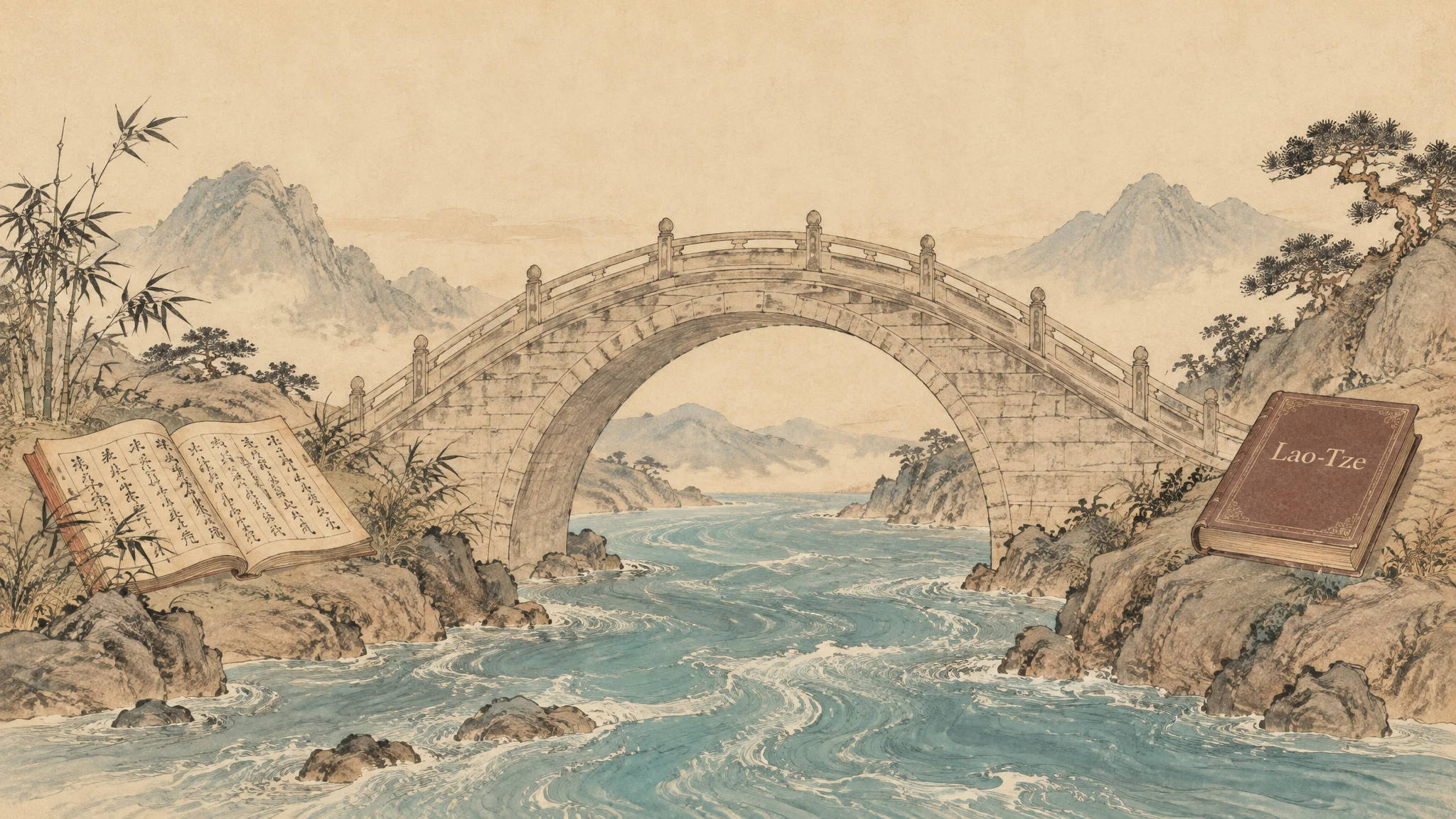 Illustration for: 过河的一座桥