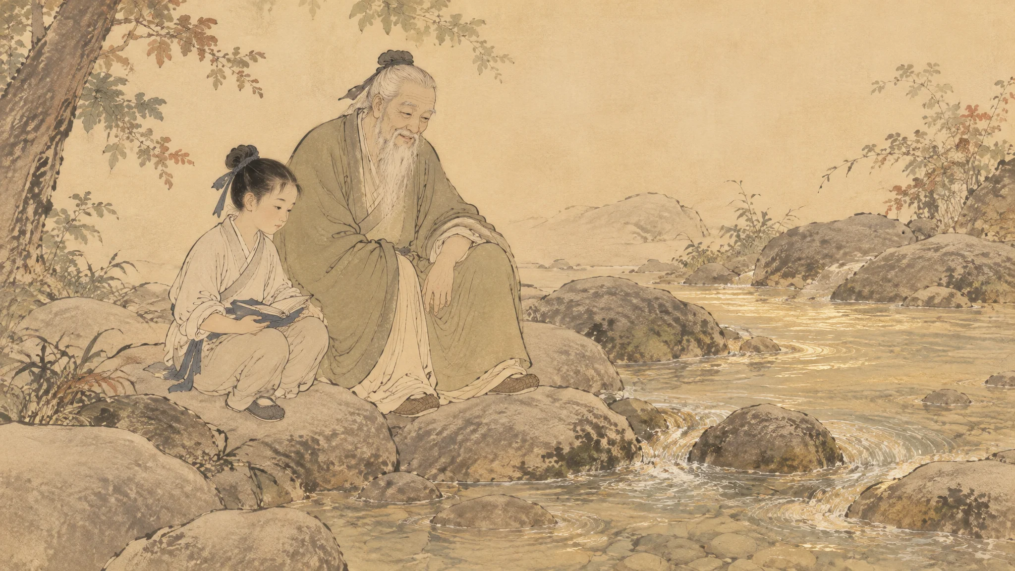 Illustration for: 像老子一样看水