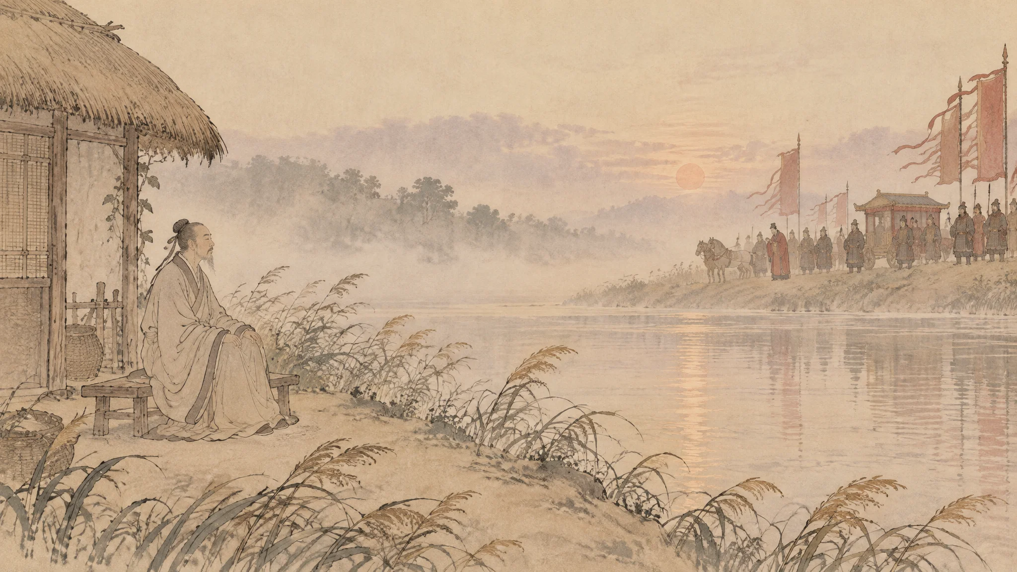 Illustration for: 河畔的小屋