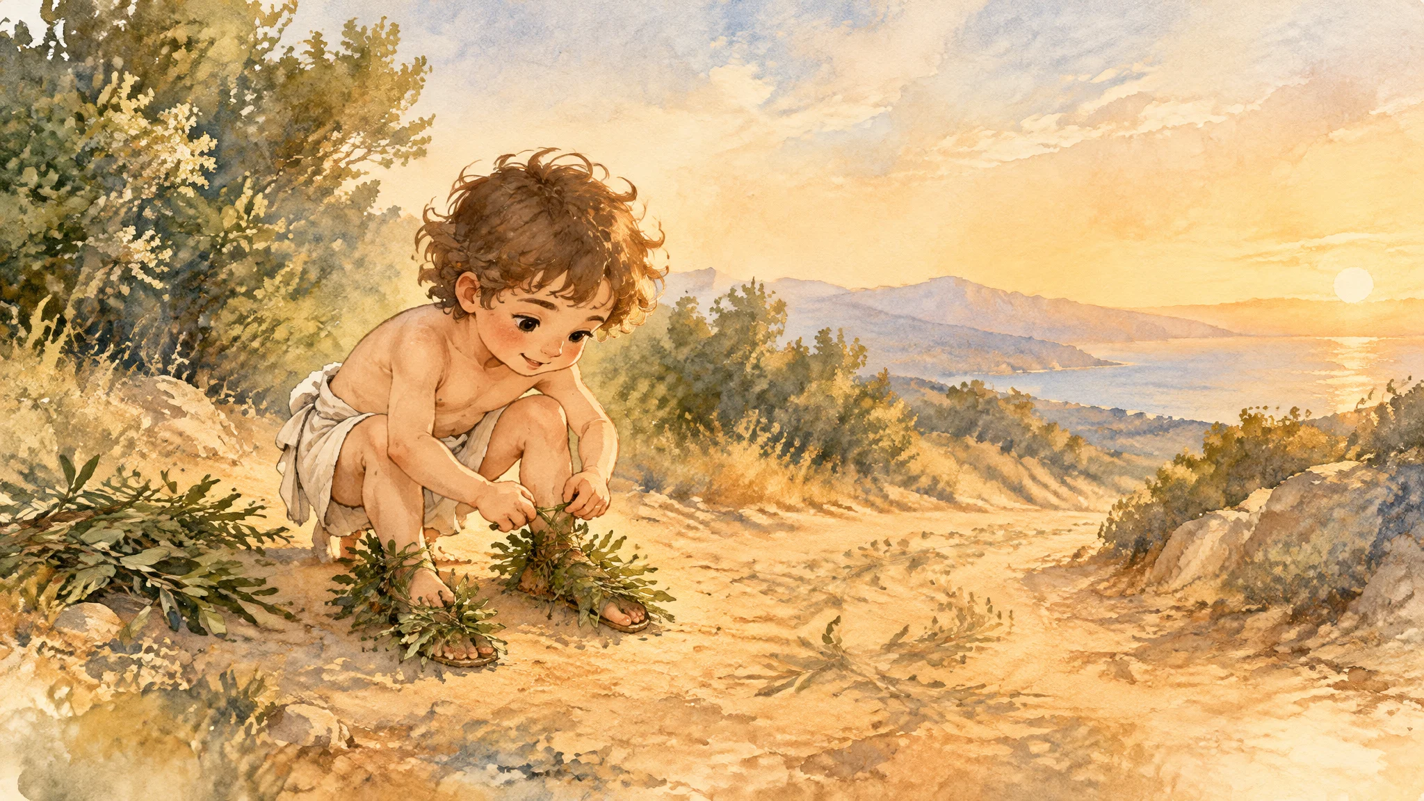 Illustration for: 绿叶编成的小鞋